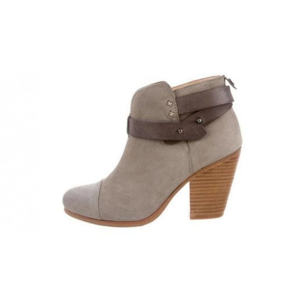 Rag & Bone Harrow Gray Suede Ankle Booties Size 39